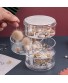 Hộp đựng trang sức 4 tầng xoay tròn bằng nhựa trong suốt 